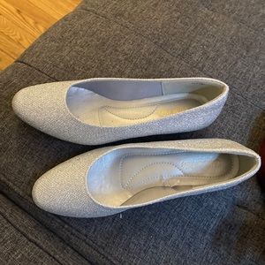 Silver sparkly heels